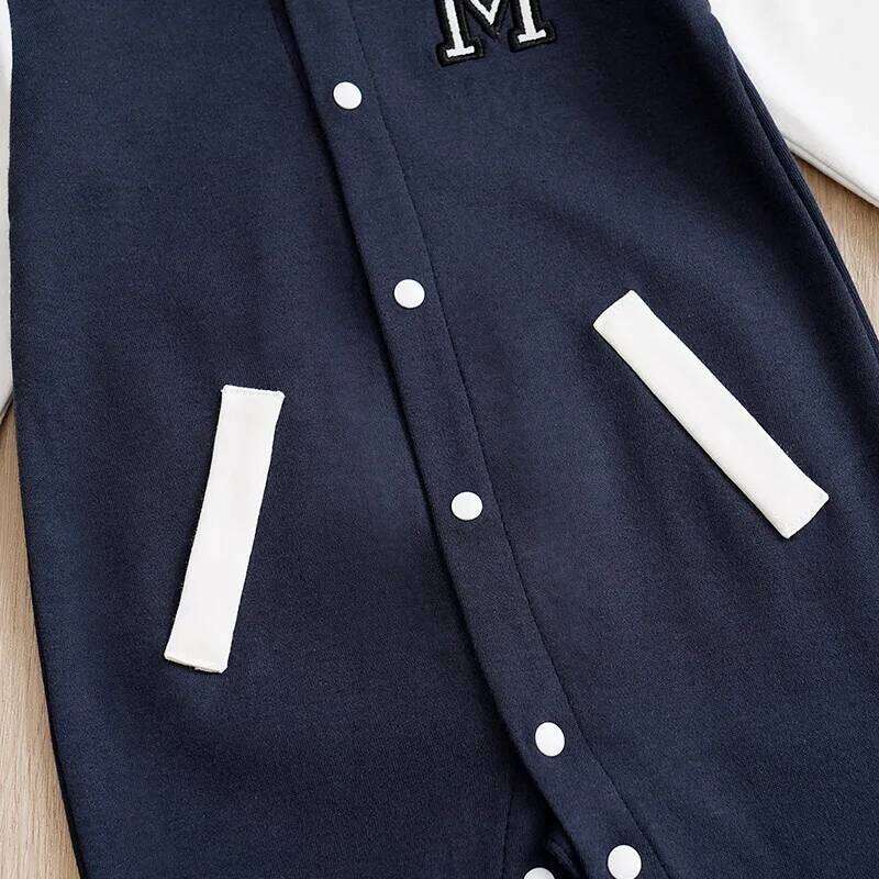 Newborn Baby Baseball 0 3 6 9 12 Months Boston Cotton Long Sleeve Footies Toddler Boy Clothes Kids Jumpsuit Pyjama Bebe 26Y0224