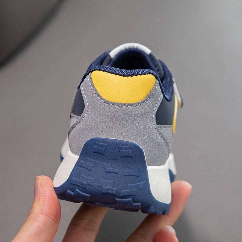 PU Leather Sport For Children Trend Fashion Teenager Kid's Sneakers Soft-soled Waterproof Boy's Girl's Running Shoes 26W0224