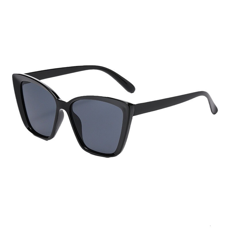 New High-End Retro Cat Eye Sunglasses Full Frame Black Glasses Unisex