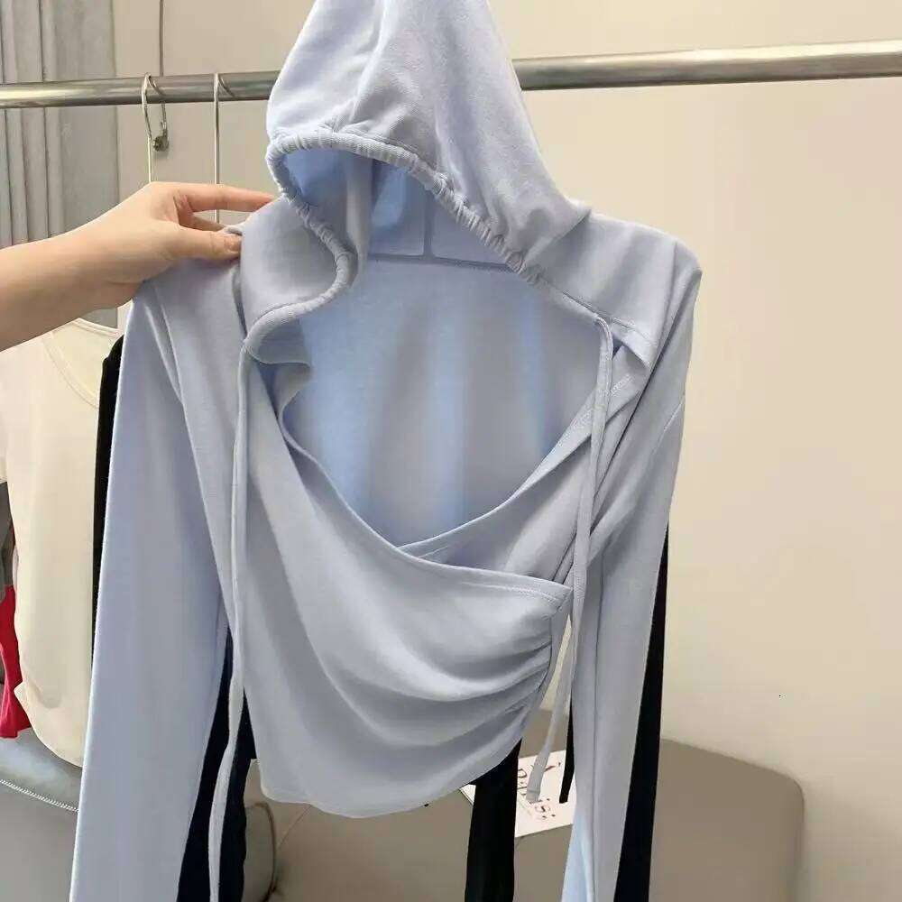 Autumn/Winter Slimming Hooded Blouse for Women, Fitted V-Neck Sports , Yoga Wear, Long-Sleeve Top, Fitness Apparel 26Y0224