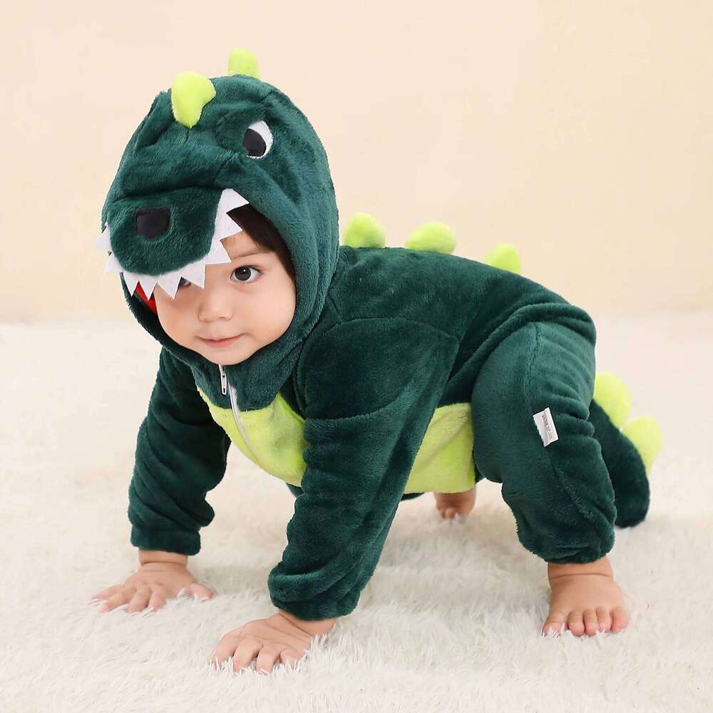Baby Kigurumi Dinosaur Romper Infant Kids Animal Jumpsuit Girls Boys Cosplay Pyjamas Costumes Toddler Clothes 26Y0224