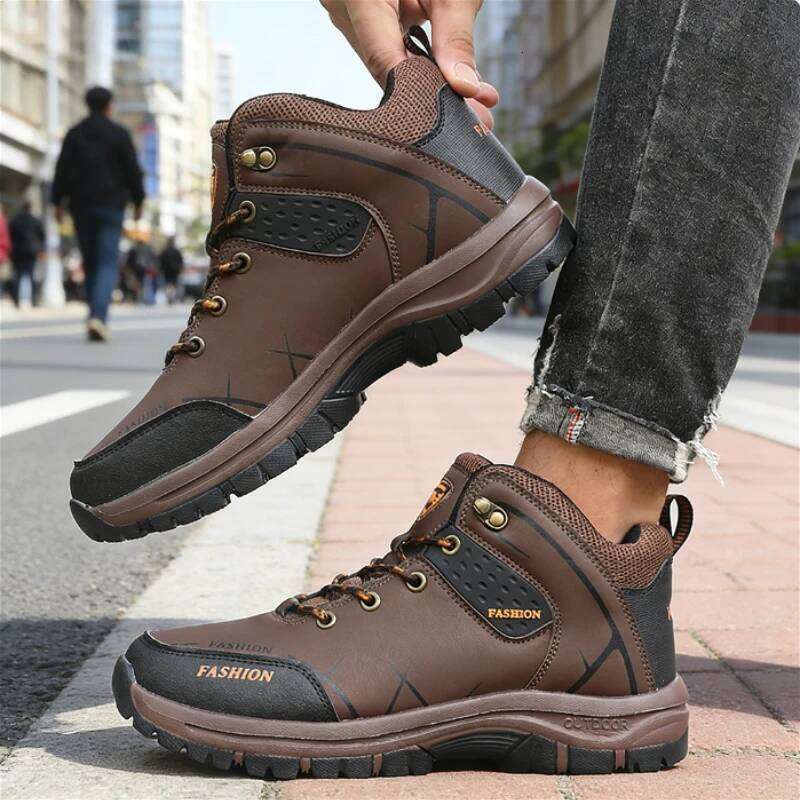 New Arrival Mens Hiking Shoes Wear-resistant Trekking Walking High Top Boot Breath Lace Up Outdoor Climbing Sneakers for Men