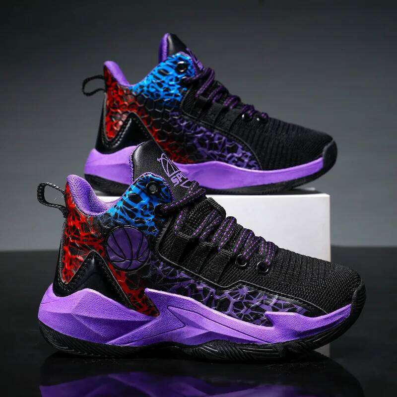 High Top Basketball for Kids Sneakers Boys Thick Sole Non-slip Children Sports Child Boy Basket Trainer Shoes 26W0224