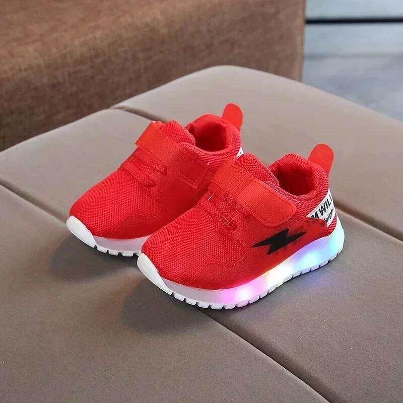 Kid Tennis 2023 Spring And Autumn Children LED Sneakers Boys Glowing kids Baby Girls Toddler Shoes with Light Up Luminous 26W0224