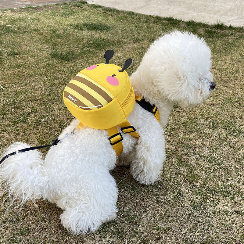 Pet Carrier Snap Button Closure Cute Bee Costume Small Dogs, Lightweight & Secure Dog Backpack With Leash Attachment, Hands-Free Walking Bag Pomerania