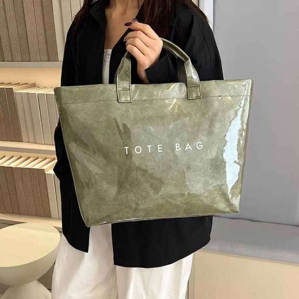 Storage Transparent Jelly Beach PVC Tote Bag Summer Shoulder Pouch Letter Prints Handbags Outdoor Z260224