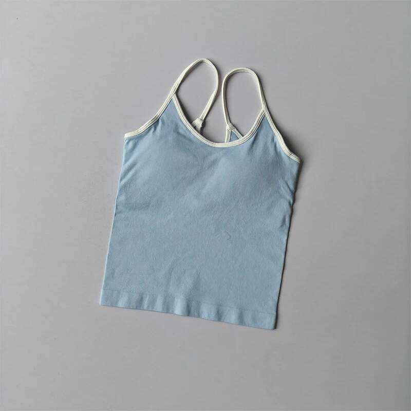 Sexy Color Block Sports Bra Women's Tight Fitness Crop Top with Removable Pads Workout Vest for Running Gym Wear 26Y0224