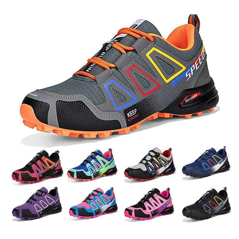Unisex Outdoor Hiking Lace-Up Non-Slip Lightweight Men Tactical Training Sports Women Lockless Casual Cycling Shoes SPLELED