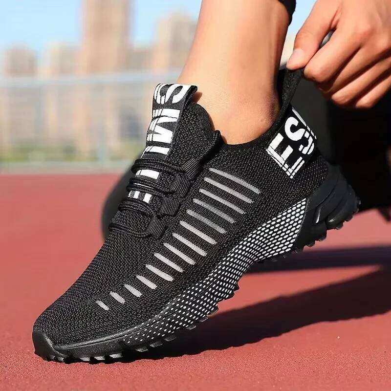 Fashionable Men's Breathable Mesh Anti Slip Rubber Sole Durable Upper Outdoor Casual Fashion Tennis Jogging Shoes Sneakers