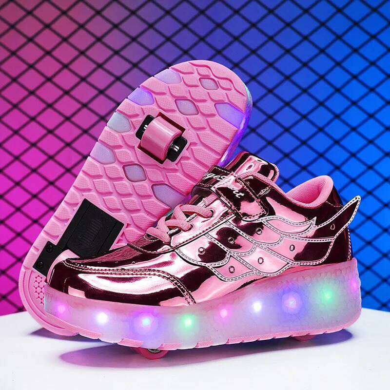 TJR Sneakers Shoes Outdoor Deformation Parkour Dual-Use Children Girls Boys Adult Men Women Unisex Roller Skates 26W0224