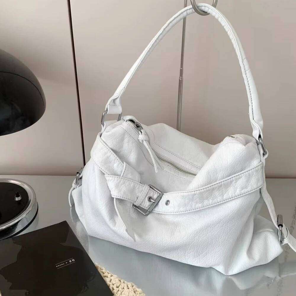 Retro Waed Leather Tote Women's Crossbody Shoulder Bag Large Capaci Motorcycle Sle Spring 2026 Fashion Trend Handbags Z260224