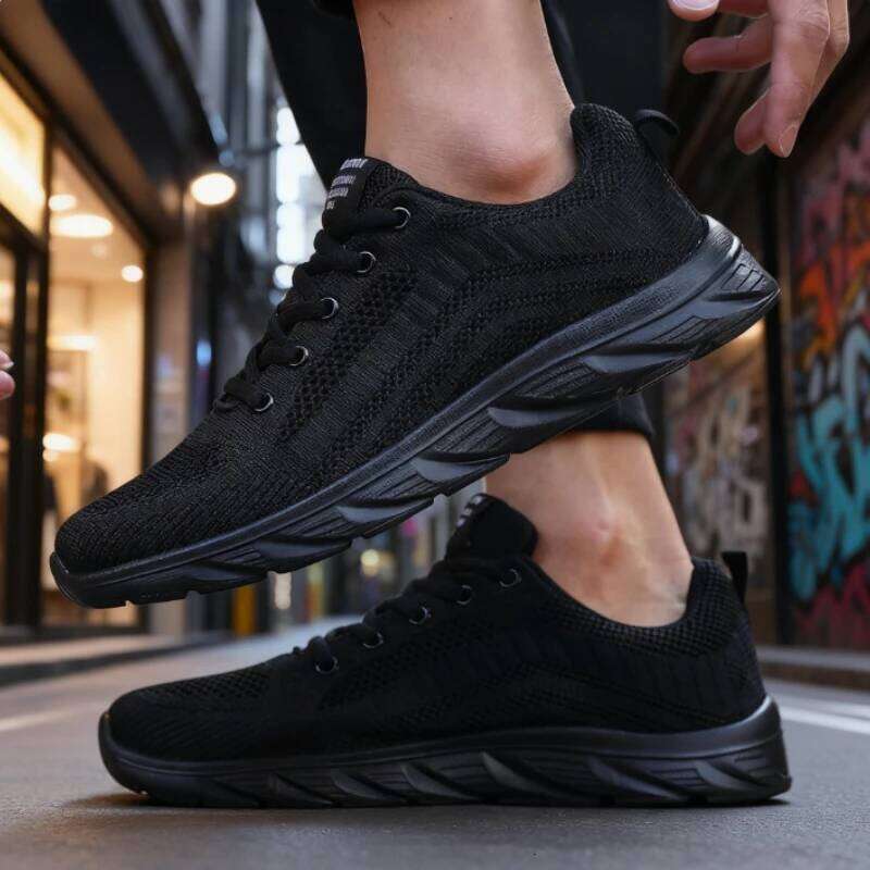 Knit Running Sneakers Man Comfortable Trend Causal Versatile Shoe Breathable Lightweight Non-slip Soft Sole Walking sports shoes