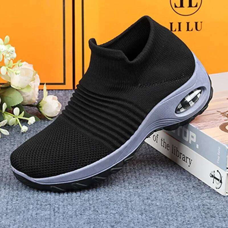 Women's One Step Mesh Breathable Arch Support Fashion Trendy Thick Bottom Training Sports Hiking Platform Shoes for Women