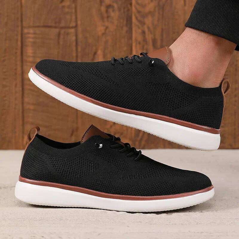 Summer Men's Fashionable Knitted Casual Design Mesh Shoes Street Trend Versatile Fashion Outdoor Activity Sneakers