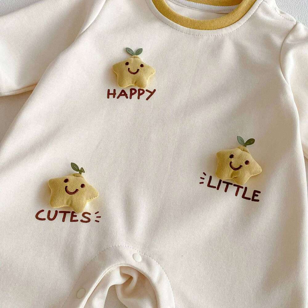 Clothing 0-2Y Newborn Long Sleeve Onesie 2026 Baby Girls Boys Romper Spring Infant 3D Star Decor Color Block Soft Bodysuit 26H0224