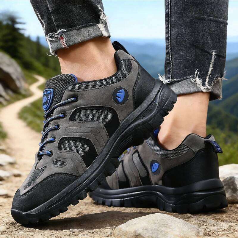 Adventure Ready Men's Outdoor Hiking Shoes Water-Resistant Fabric Anti-Skid Traction Lightweight Build Trekking Climbing Camping