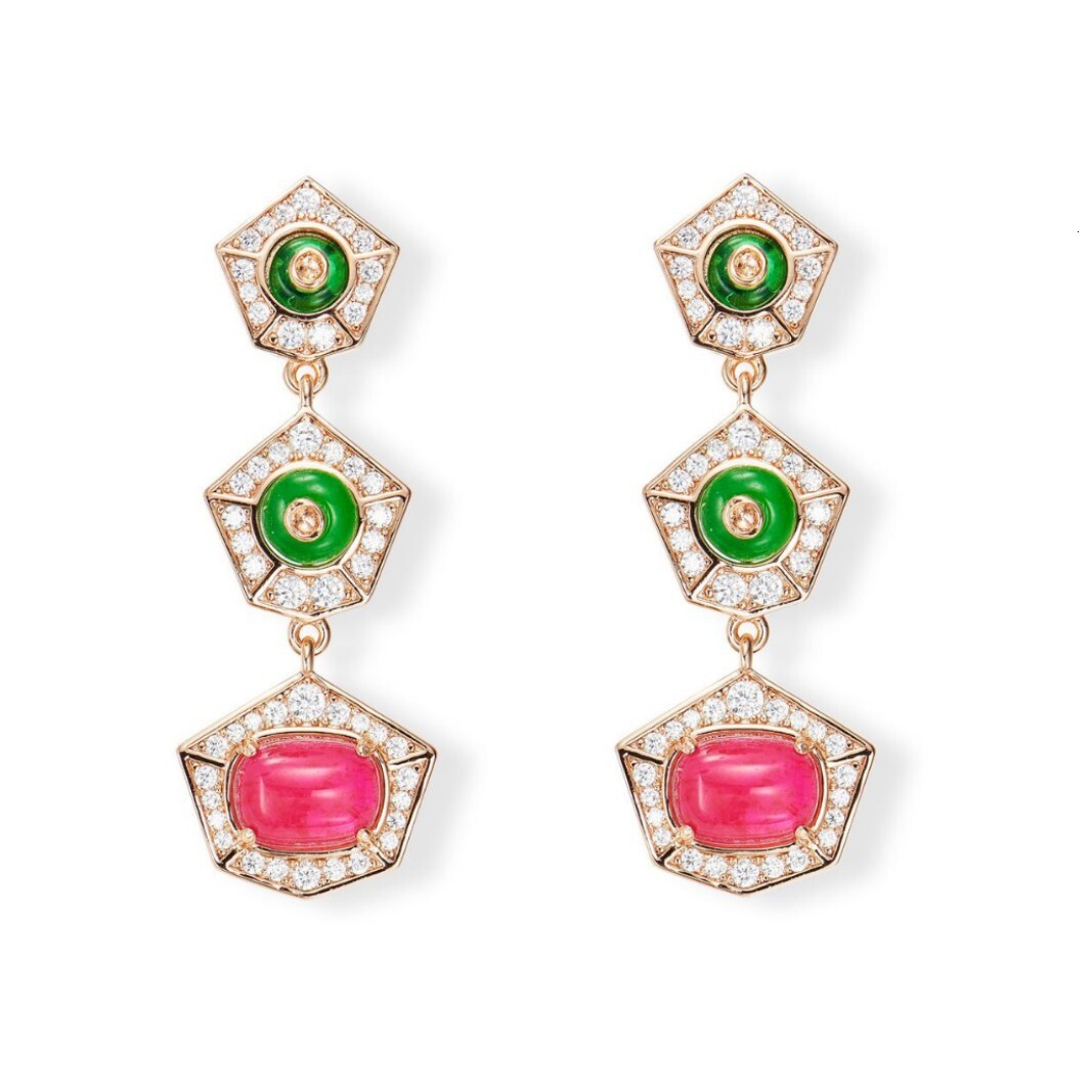 Earrings New Vintage Imitation Ruby Earrings, Gold-Plated With Irregular Design Earrings, Stylish Everyday Earrings For Women Earrings