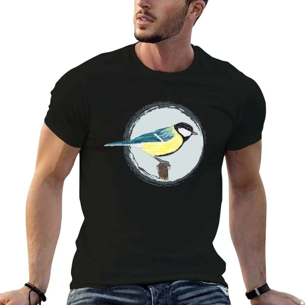for major t T-Shirt Artwork cotton Great Parus Nice a of shirt Tit II man H260224