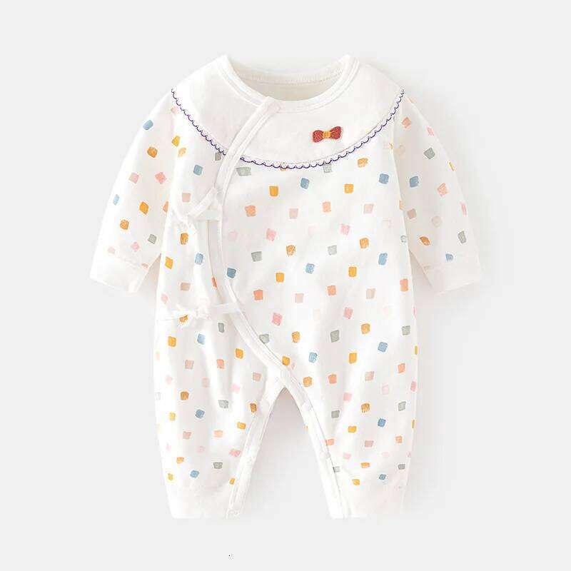 Spring and Autumn Cute Infant Newborn Romper Baby Boy Girl Floral Pattern Cotton Jumpsuit 26Y0224
