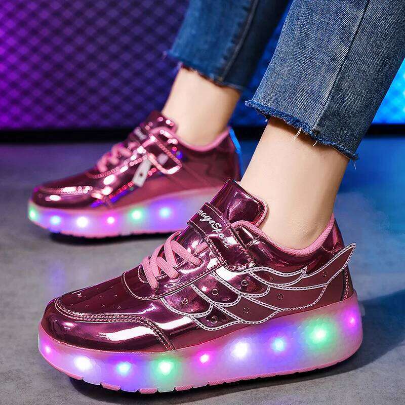 TJR Sneakers Shoes Outdoor Deformation Parkour Dual-Use Children Girls Boys Adult Men Women Unisex Roller Skates 26W0224