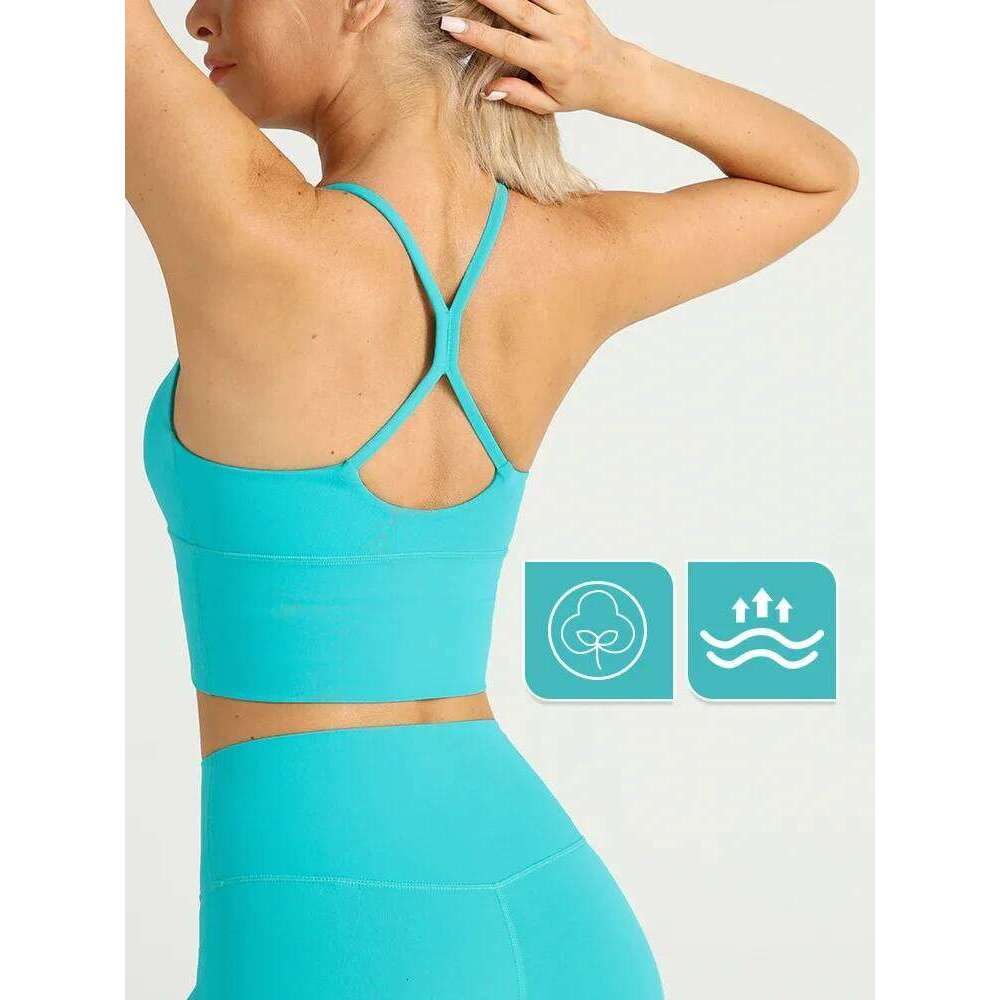 Solid Color Gym Naked Feeling Sexy Cross Y shape Bra Fitness Yoga Jogging Workout Sports Women Sling 26Y0224