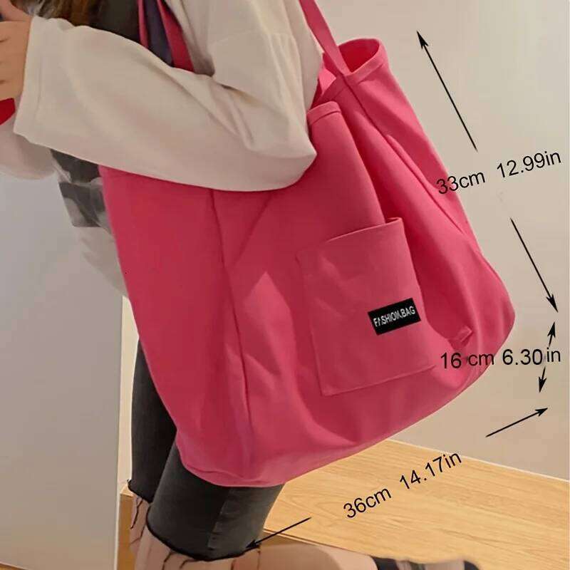 Korean style Canvas Tote Bags For Women Large Capacity Handbag Casual Shoulder Shopping Bag Gilr Purse Z260224