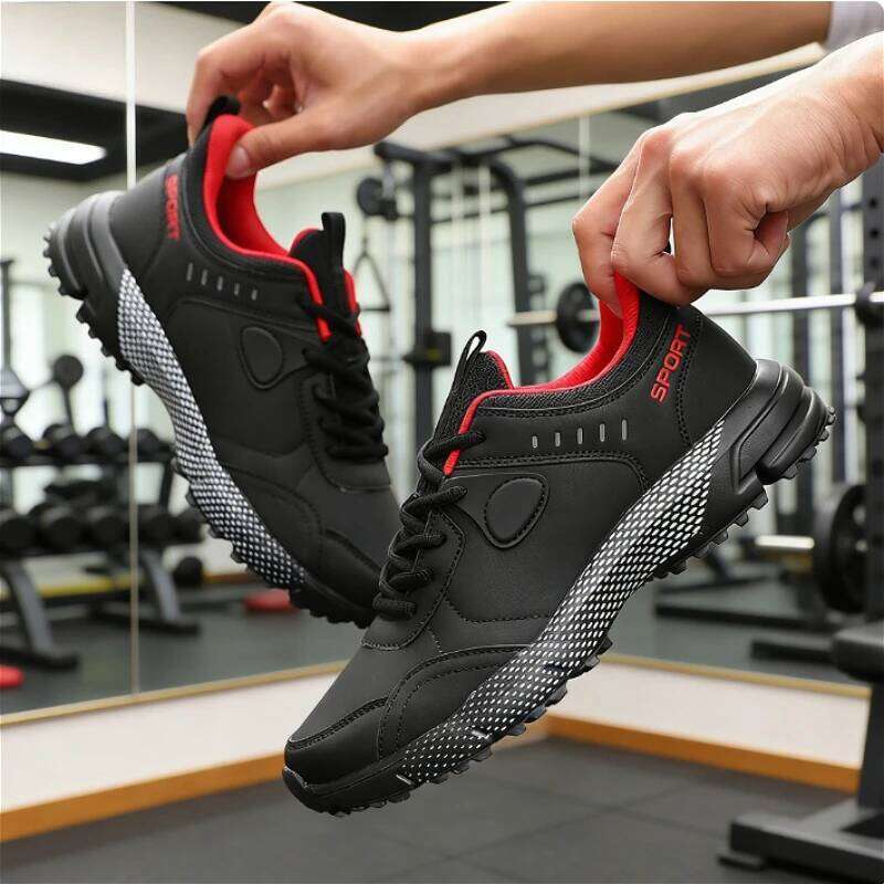 High-Quality Men's Outdoor Sneakers PU Upper Shock-Absorbing Sole Non-Slip Breathable Casual Sports Shoes for Hiking Training