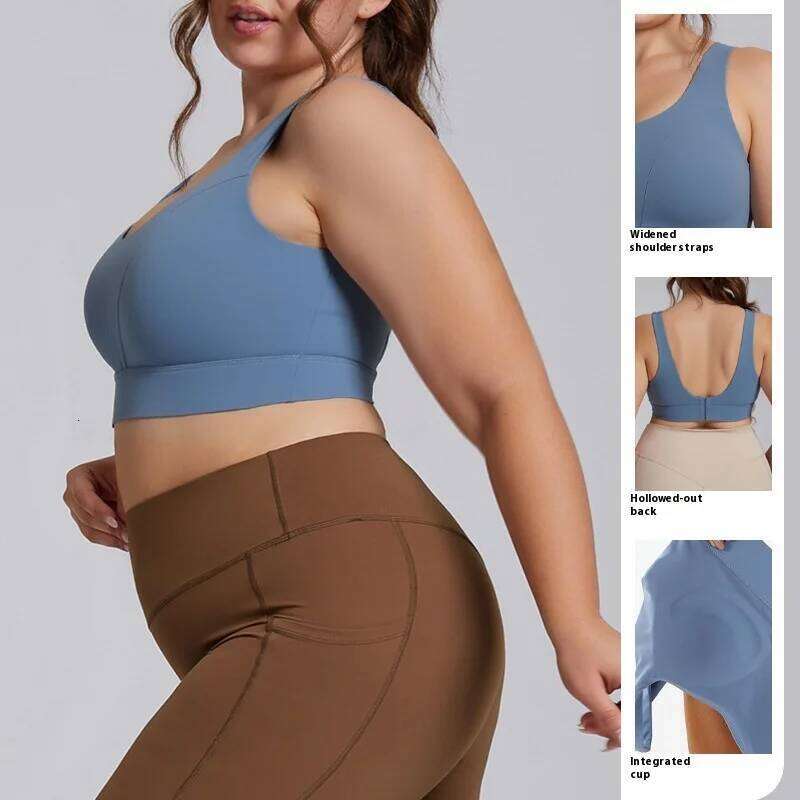 Women Bras Queen Size Fitness Sport Bra High Strength Top Comprehensive Training Gym Yoga Underwear with Chest Pad 26Y0224