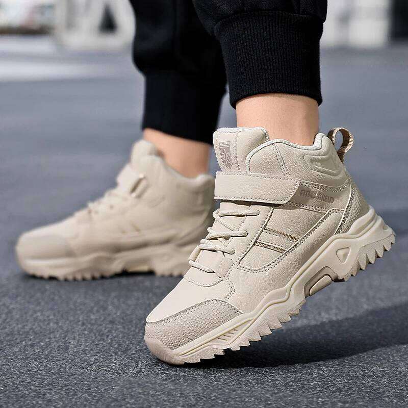 Children's Casual Sneakers Outdoor Sports Kids Hiking Leather Waterproof Climbing Boys/Girls Non-slip Trekking Shoes 26W0224