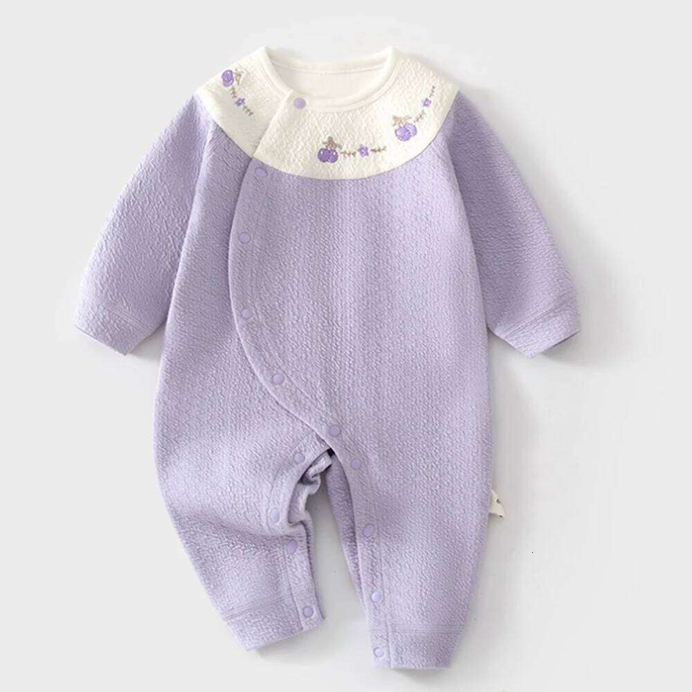 Girl Romper Long Sleeve Cotton Solid Color Patchwork Spring New Infant Boutique Clothing 1st Birthday Baby Boy Jumpsuit 26H0224