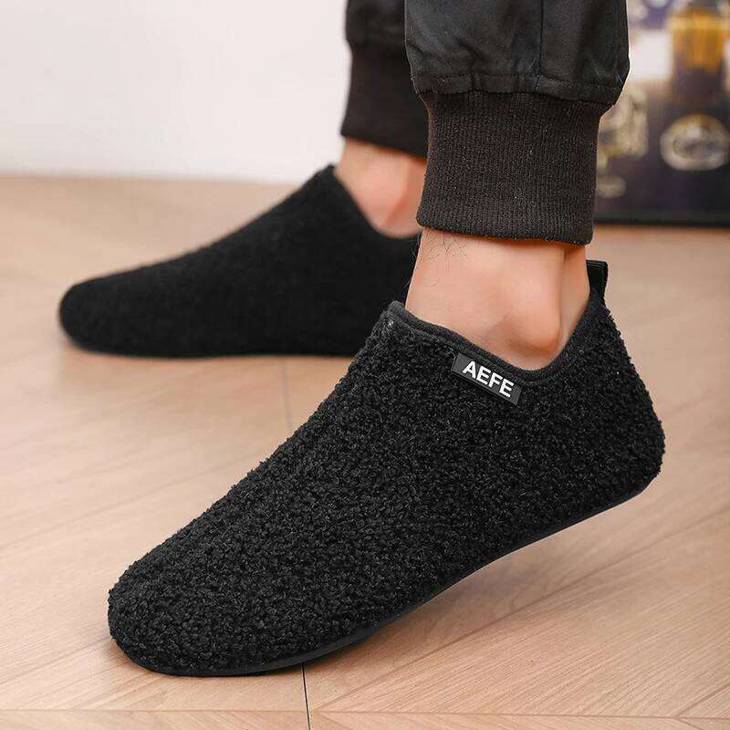 MAEDEF Slippers Winter Warm Man Cotton Soft Thin Bottom Design Bedroom Home Slipper Men Loafers Flat Men's Shoes