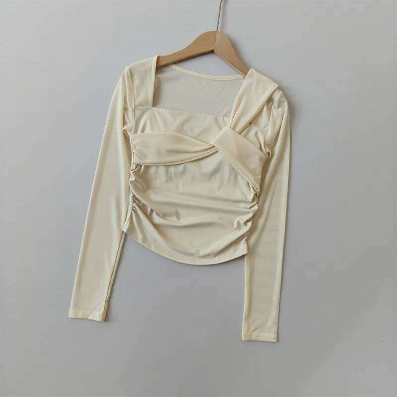 Yoga Women Sports Tops Fixed Gym Chest Pads Mesh Splicing Slimming Long Sleeved Shirts Running Training Fitness Clothes 26Y0224