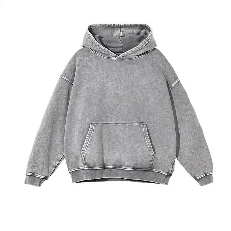 Cotton Hoodie Womens Loose Fit Washed Retro Couple Style Top Hat Hooded Sweatshirt Pure Cotton Comfortable Spring Autumn 260124