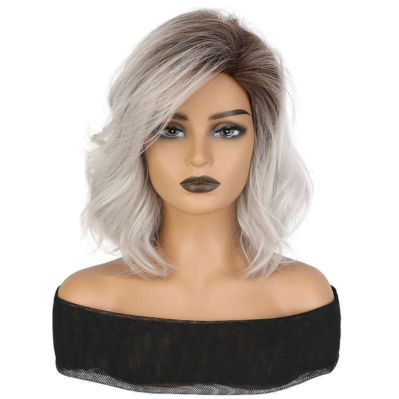 New Full-Head For Women, Gradient Color Short Curly Hair, European And American Cross-Border Full Wig Hair Wings SHXI