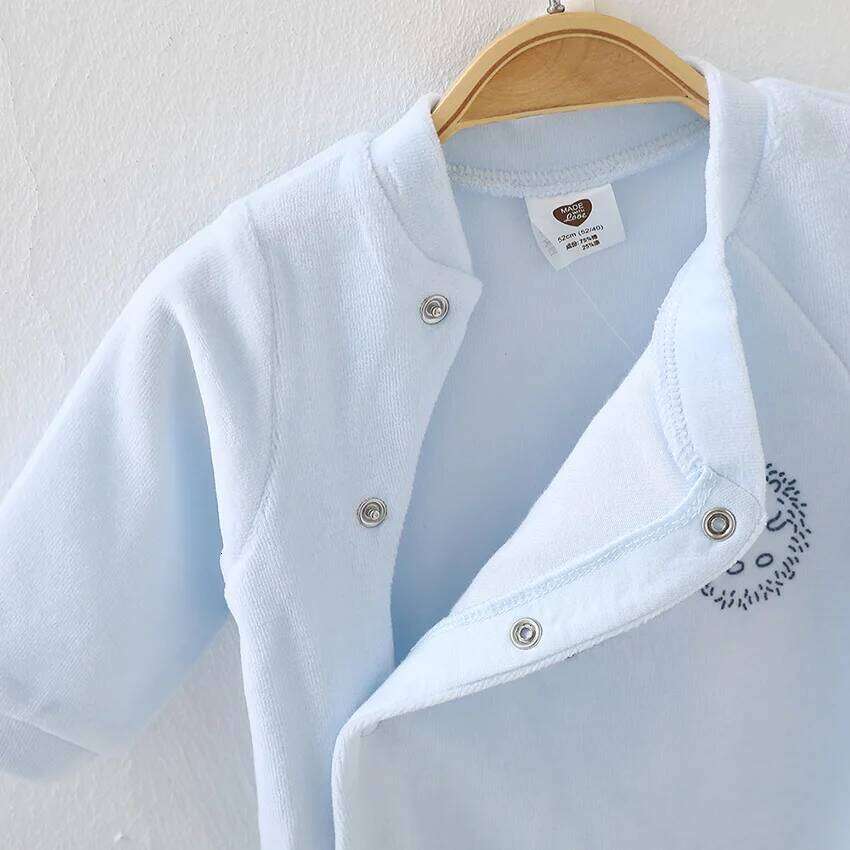 Newborn Baby Footed Romper Infant Side Opening Clothing Spring Winter Velour Jumpsuit Overall Long Sleeves Outfit 0-24M 26Y0224