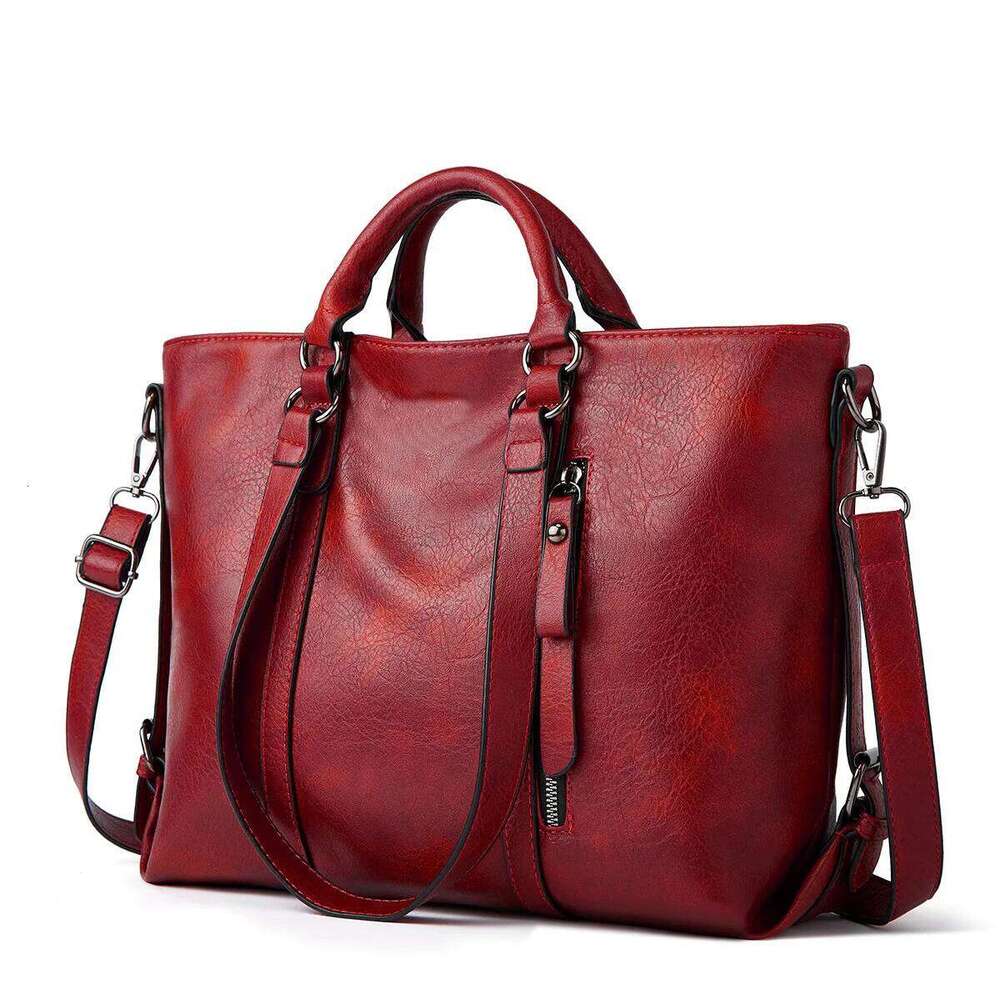 Large size women's handbag, artificial leather long strap, single shoulder bag A4 Business Office Tote Bag Z260224
