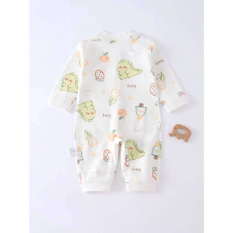 2026 Spring Cute Baby Boy Girl Romper Pure Cotton Long Sleeve Cherry Pattern Jumpsuit 9 to 12Months 26H0224