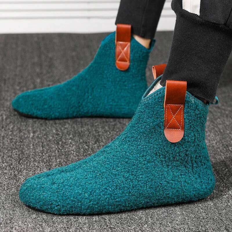 MAEDEF Mens Cotton Male Slippers Men Home Shoe Thin Bottom Comfortable Plush Casual Soft Warm Slipper Man Shoes