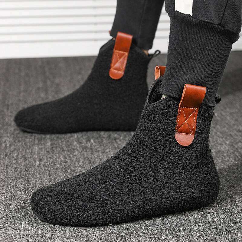 MAEDEF Mens Cotton Male Slippers Men Home Shoe Thin Bottom Comfortable Plush Casual Soft Warm Slipper Man Shoes