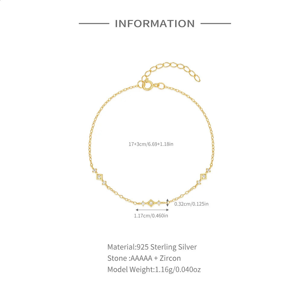 CANNER S925 Sterling Silver Mini Gold Love Heart Charm Bracelet Chain For Women Jewelry Gifts Pulsera Bangles 260208