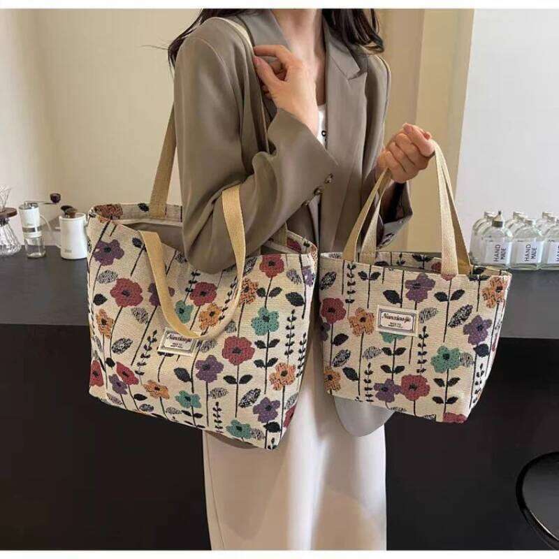 Large Capacity Niche Single Shoulder Women, Ins Style Canvas Bag, Tote for Class, Commuting Bag Z260224
