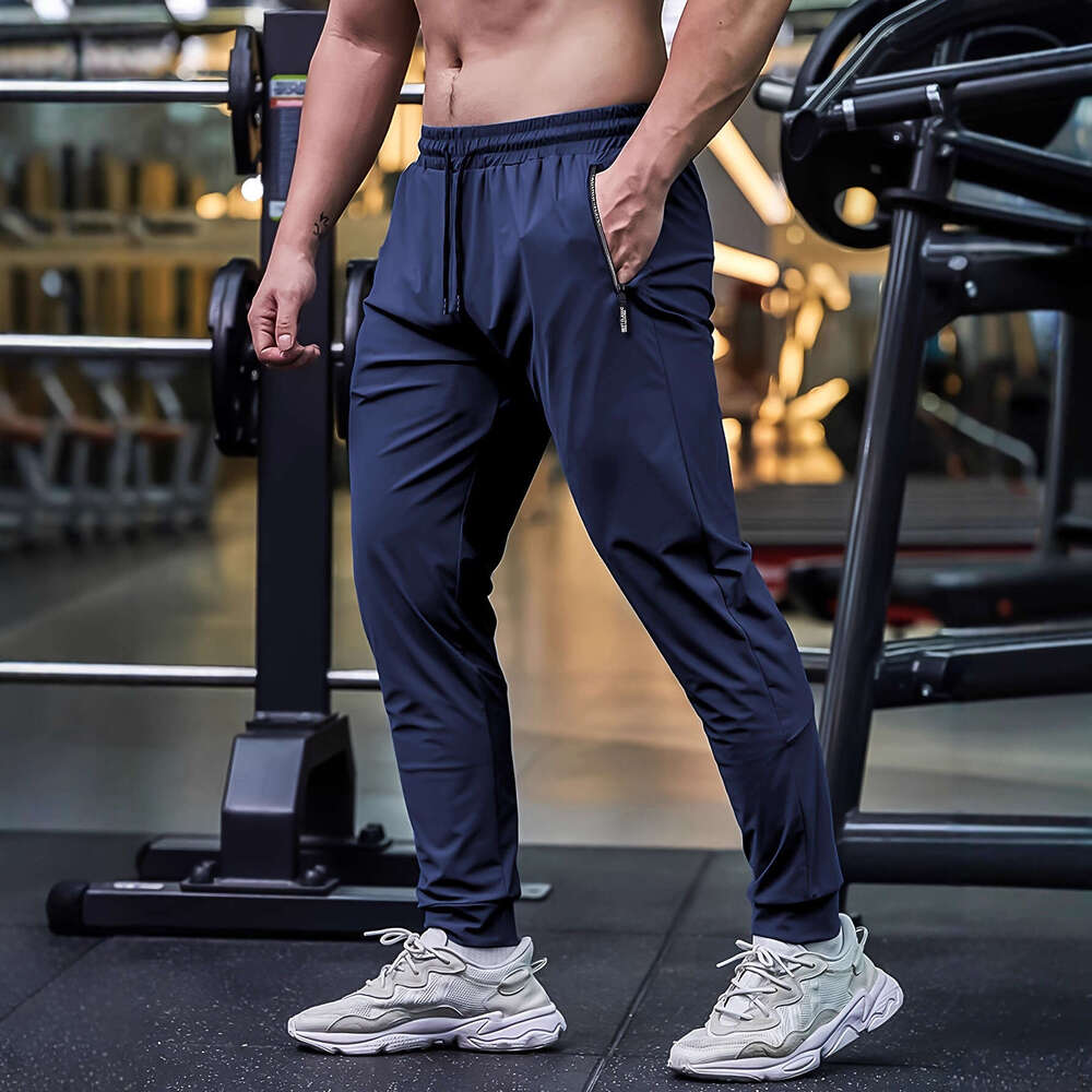 Free shipping floral zipper summer ice silk long unisex jogger sports pants high elasticity quick-dry casual