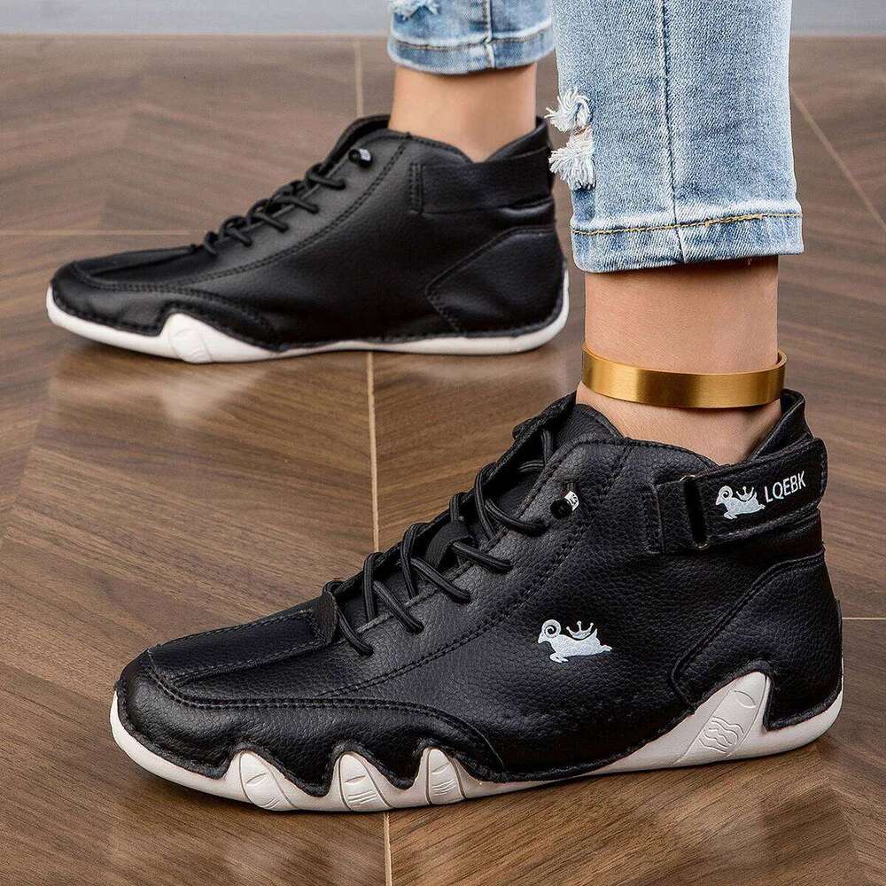 Ankle Boots for Outdoor Comfortable Casual High Top Sneakers Luxury Women Waterproof Leather Walking Short Shoes