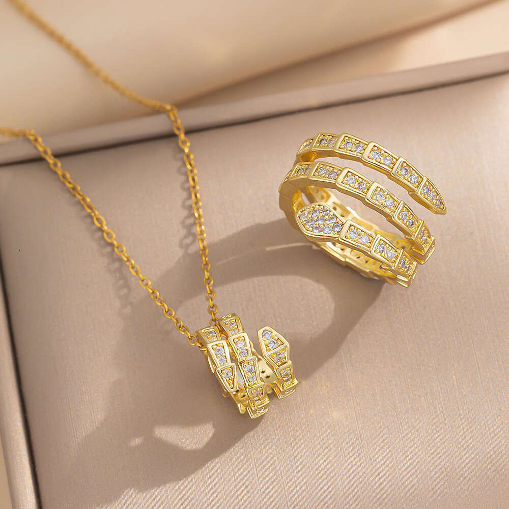 Light Luxury European And American Fashion Snake-Shaped Snake Bone Ring High-End Adjustable For Women