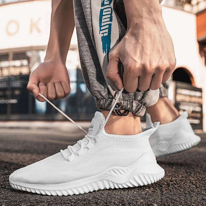 MAEDEF Men Mesh Casual Shoes Breathable High Quality Sneakers Summer Lace-Up Lightweight Black Big Size Walking Man Tennis Shoe