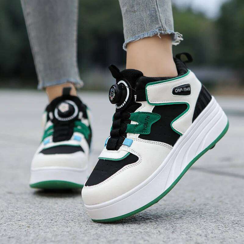 Students children's four wheel light Boys invisible roller large size outdoor sports walking shoes women 26W0224