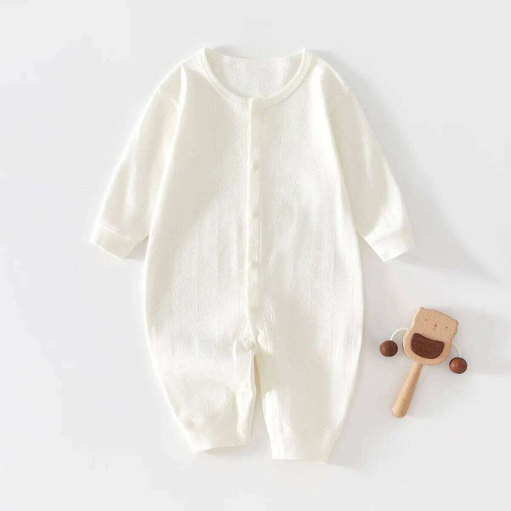 Pajamas, Pure Cotton Infant Clothes Newborn Rompers Unisex Baby Spring and Summer Outfits Long-Sleeved Base Layer Crawlers 26H0224
