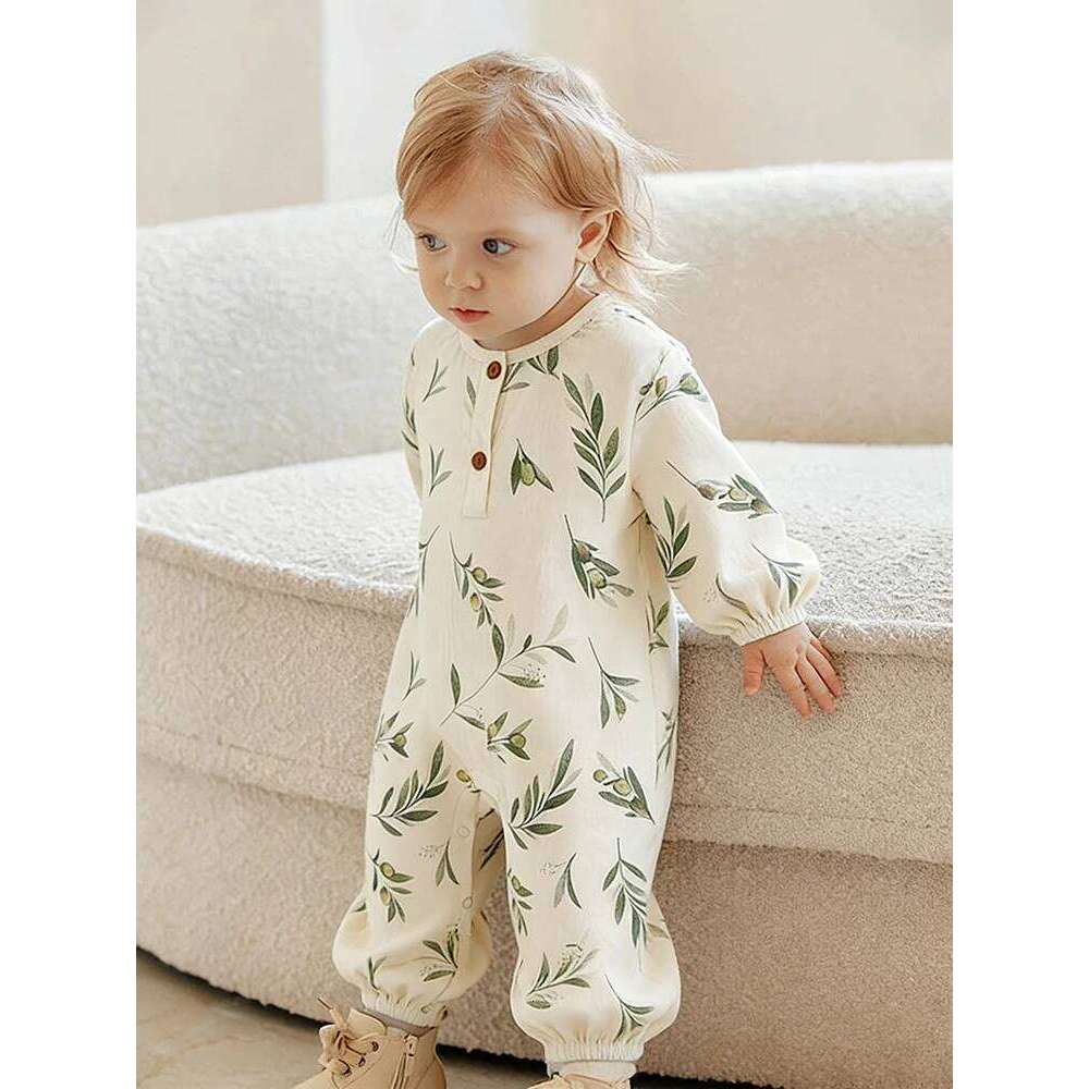 Soft Cotton Long Sleeve Jumpsuit Newborn Infant Boys Girls Spring Comfortable Romper New Born Baby Girl Clothes 26H0224