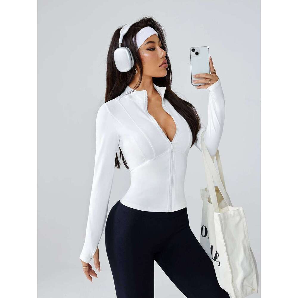 Women's Long-Sleeve Fitted Athletic Spring Fall - Ideal for Running, Gym Workouts & Yoga 26Y0224