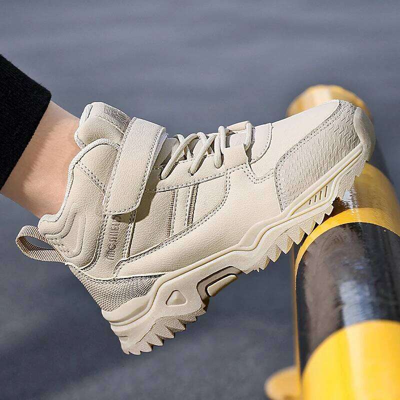 Children's Casual Sneakers Outdoor Sports Kids Hiking Leather Waterproof Climbing Boys/Girls Non-slip Trekking Shoes 26W0224